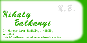 mihaly balkanyi business card